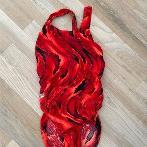 Speedo Red and Black Women's One Piece Swimsuit